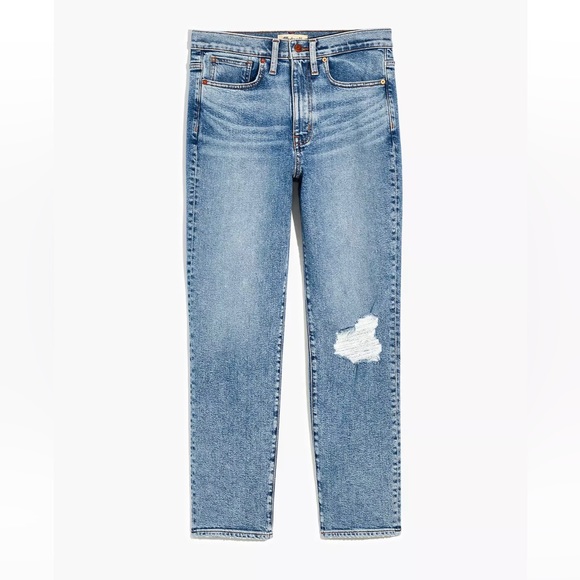 NWT Madewell Jeans The Girljean in Berryton Wash: Distressed Edition - Picture 15 of 16